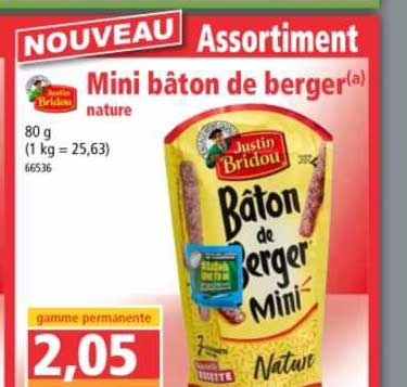 mini bâton de berger nature justin bridou