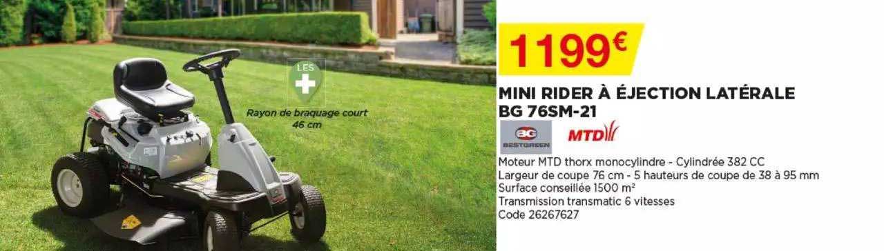 mini rider à éjection latérale bg 76m-21