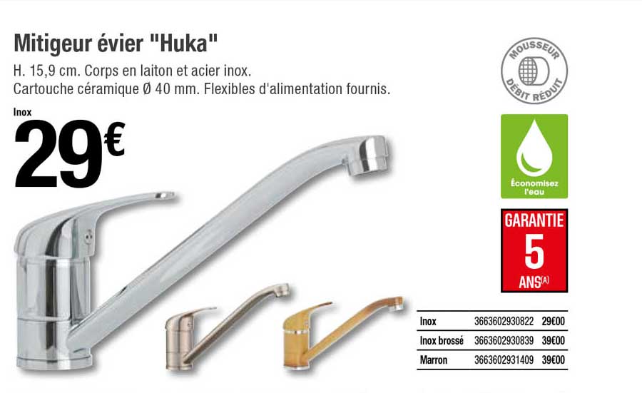 Mitigeur évier "huka"
