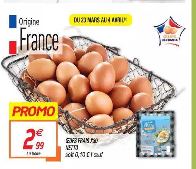 oeufs frais x30 netto