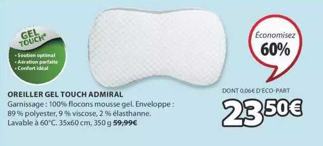 oreiller gel touch admiral