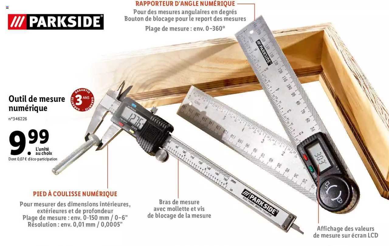 outil de mesure numérique parkside