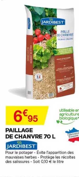 paillage de chanvre 70 l jardibest
