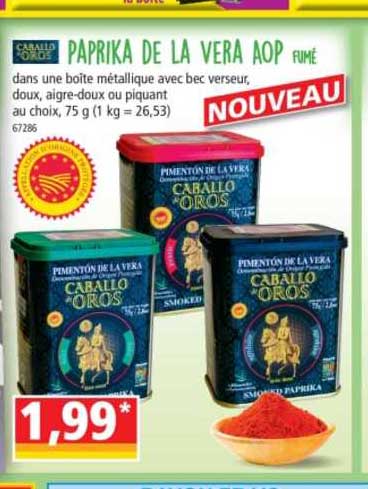 paprika de la vera aop fumé caballo oros