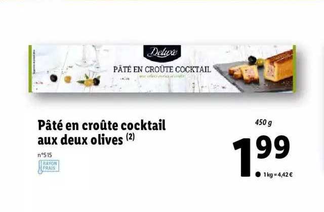 Pâté En Croûte Cocktail Aux Deux Olives Deluxe
