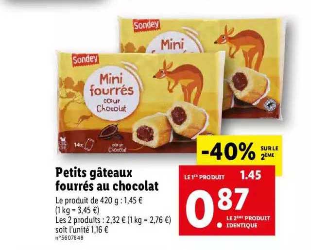 Petits Gâteaux Fourrés Au Chocolat Sondey