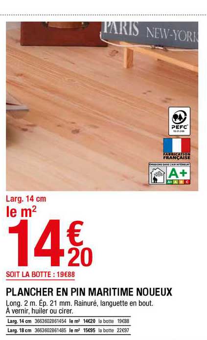 plancher en pin maritime noueux