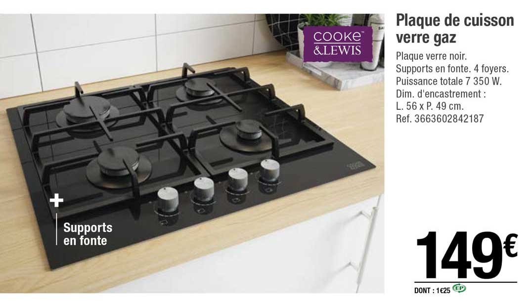 Plaque De Cuisson Verre Gaz Cooke & Lewis