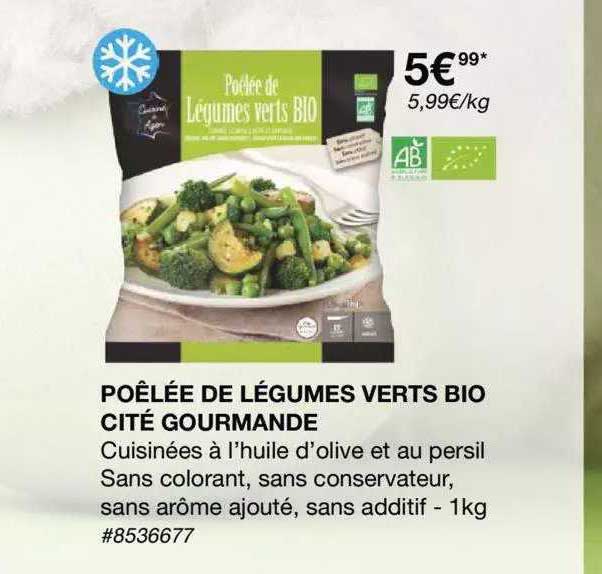 poêlée de légumes verts bio cité gourmande