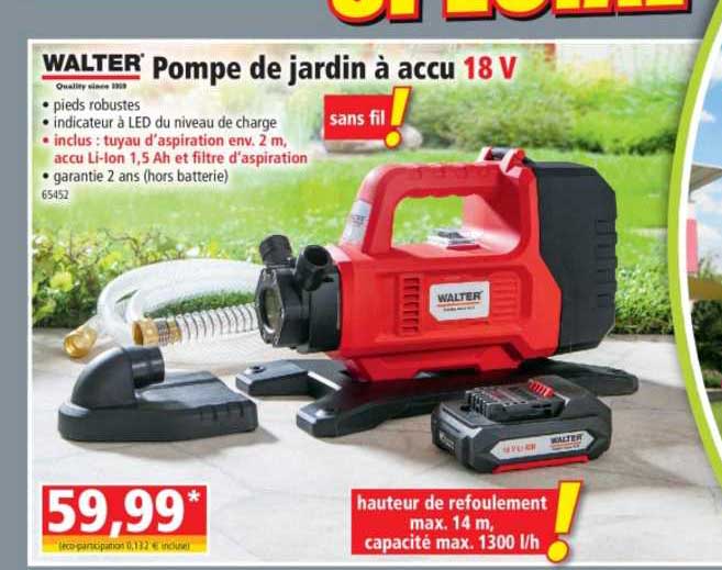 pompe de jardin à accu 18 v walter