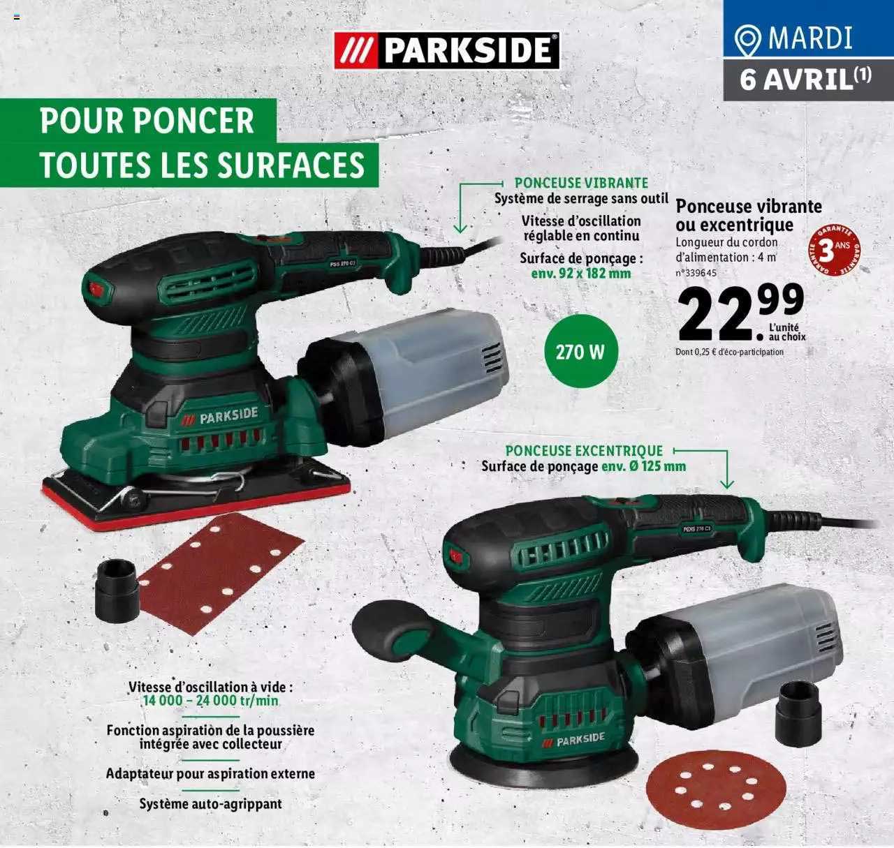 ponceuse vibrante ou excentrique parkside