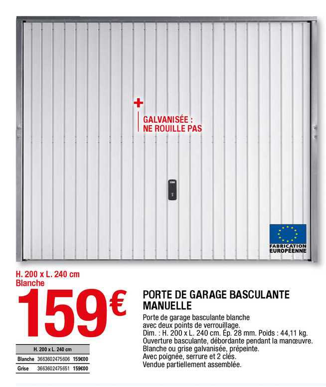 Porte De Garage Basculante Manuelle