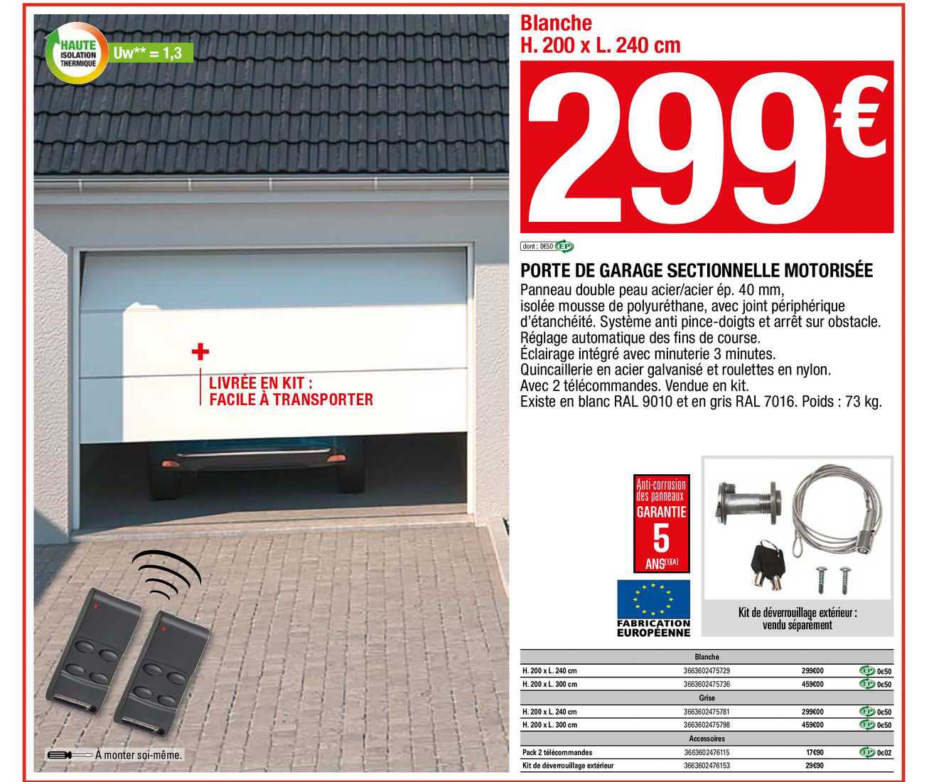 Porte De Garage Sectionnelle Motorisée