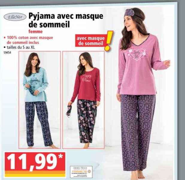 pyjama avec masque de sommeil