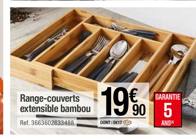 range-couverts extensible bambou