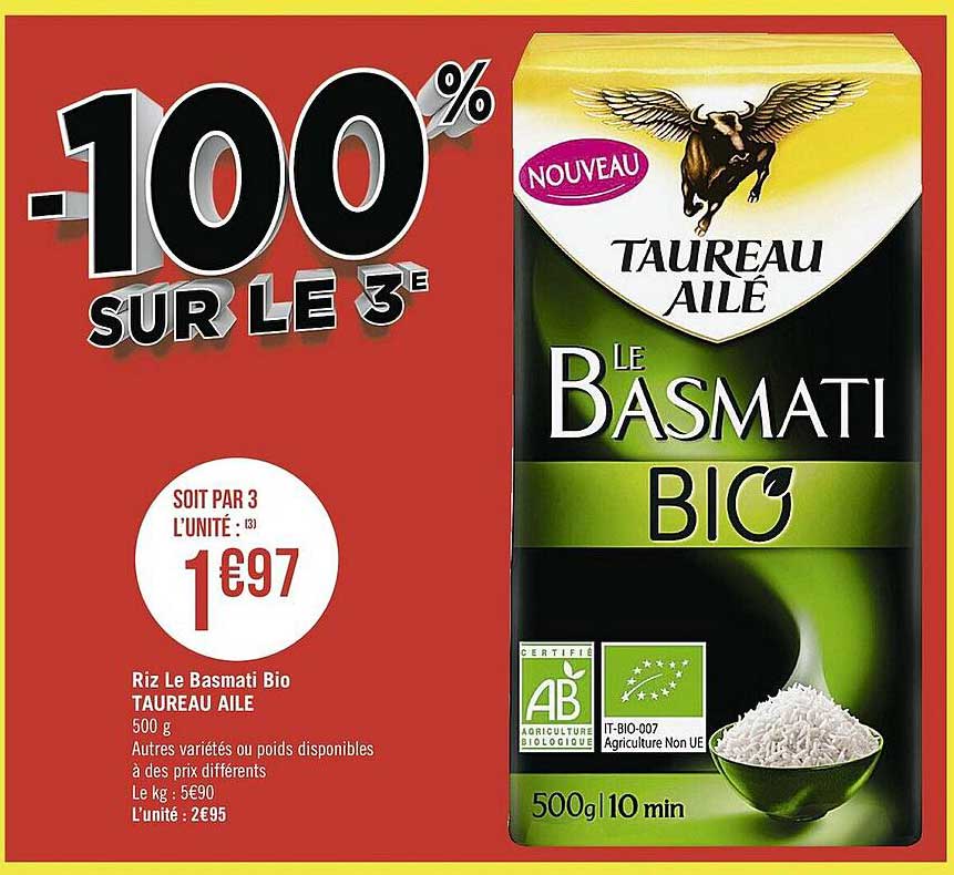 Riz Le Basmati Bio Taureau Ailé