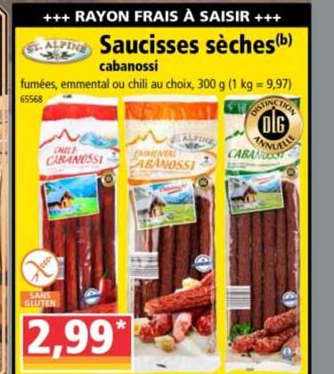 Saucisses Sèches Cabanossi