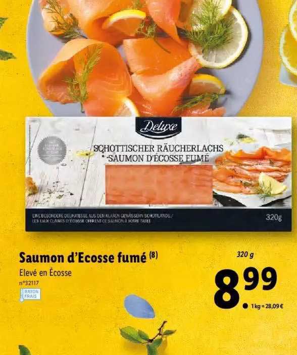 saumon d'ecosse fumé deluxe