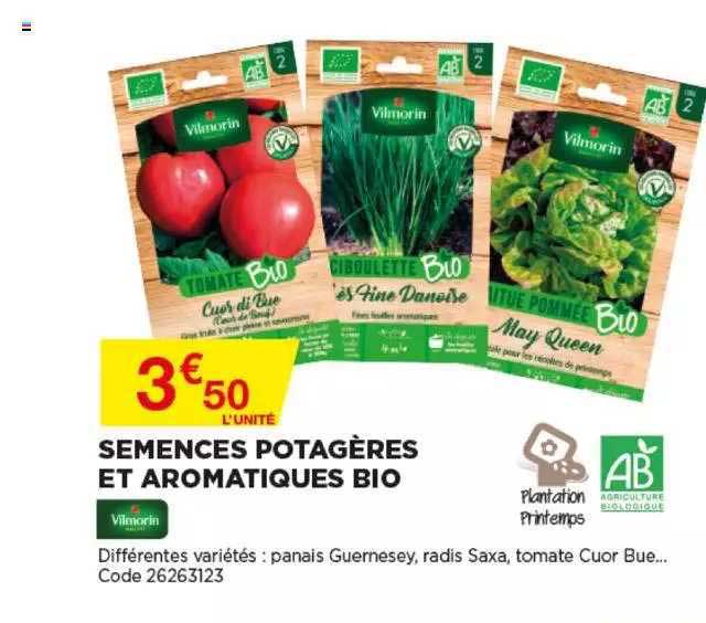 semences potagères et aromatiques bio vilmorin