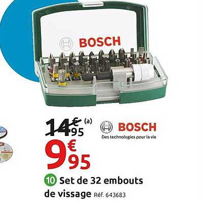 set de 32 embouts de vissage bosch