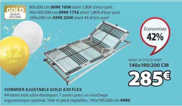 sommier ajustable gold a30 flex