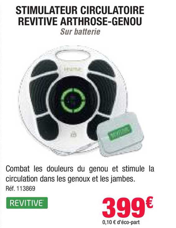 stimulateur circulatoire revitive arthrose-genou sur batterie