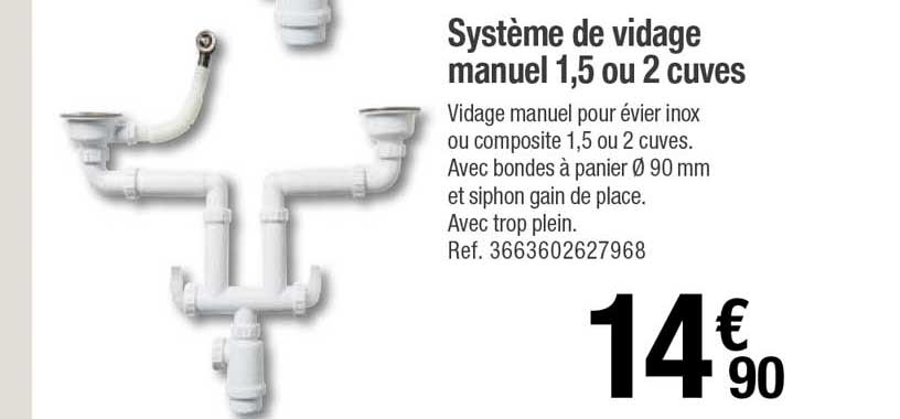 système de vidage manuel 1,5 ou 2 cuves