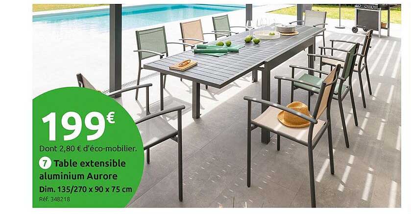 table extensible aluminium aurore