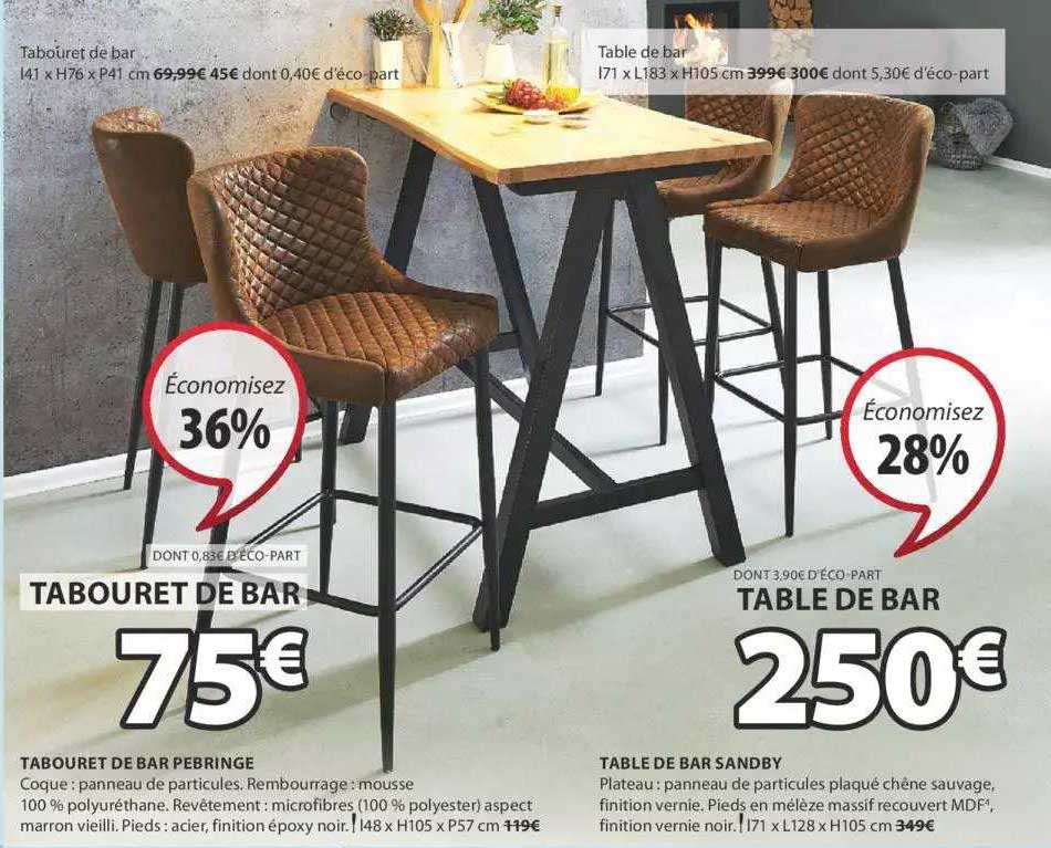 Tabouret De Bar Pebringe, Table De Bar Sandby