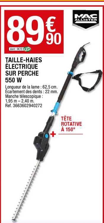 taille-haies électrique sur perche 550  mac allister