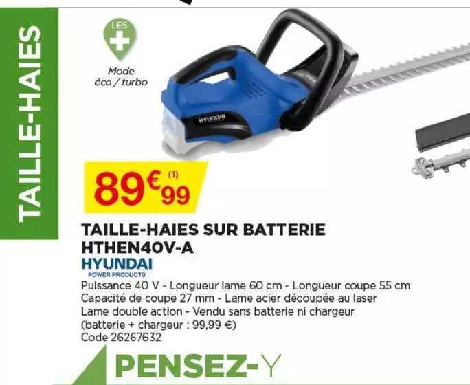 taille-haies sur batterie hthen40v-a hyundai