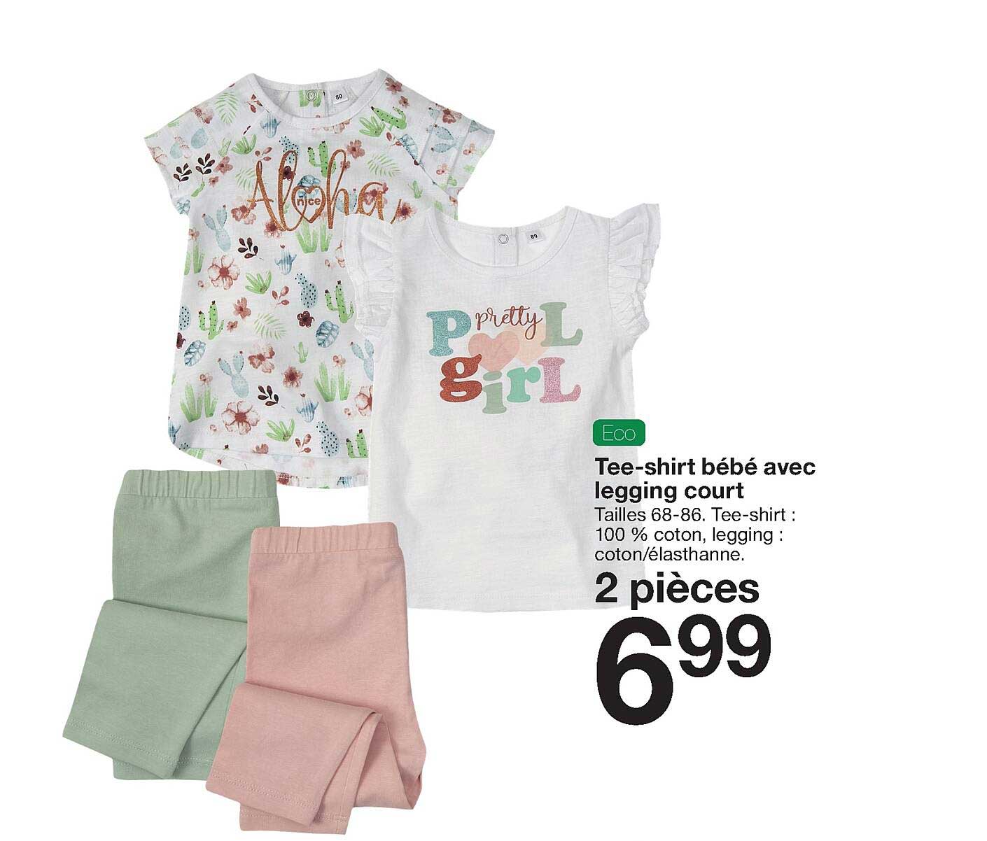 tee-shirt bébé avec legging court
