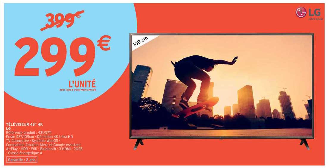 téléviseur 43" 4k leg