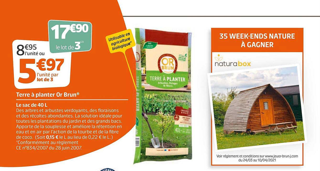terre à planter or brun