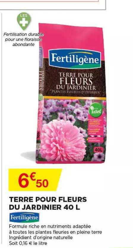 Terre Pour Fleurs Du Jardinier 40 L Fertiligène