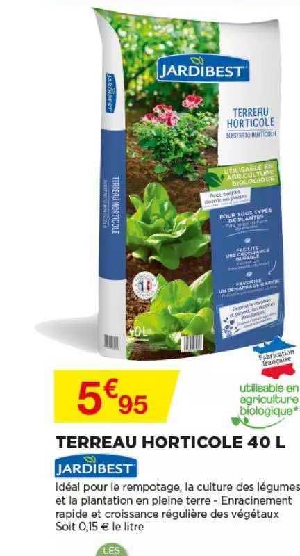 terreau horticole 40 l jardibest