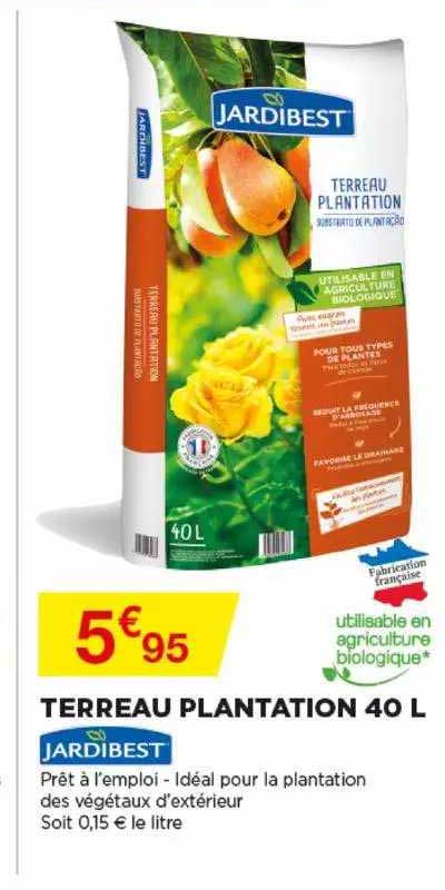 terreau plantation 40 l jardibest