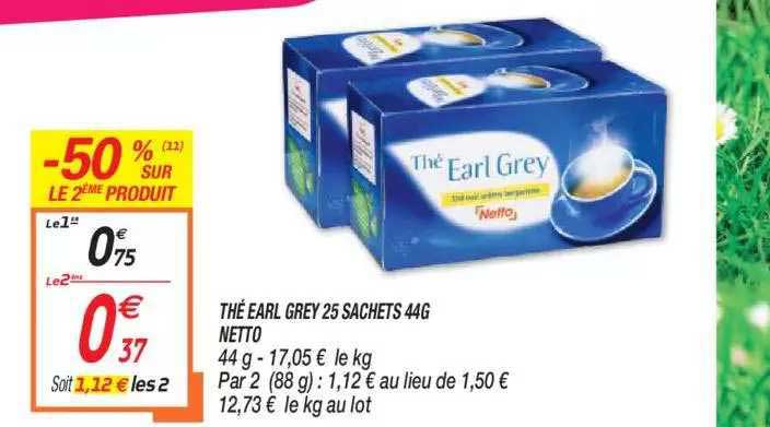 thé earl grey 25 sachets 44g netto