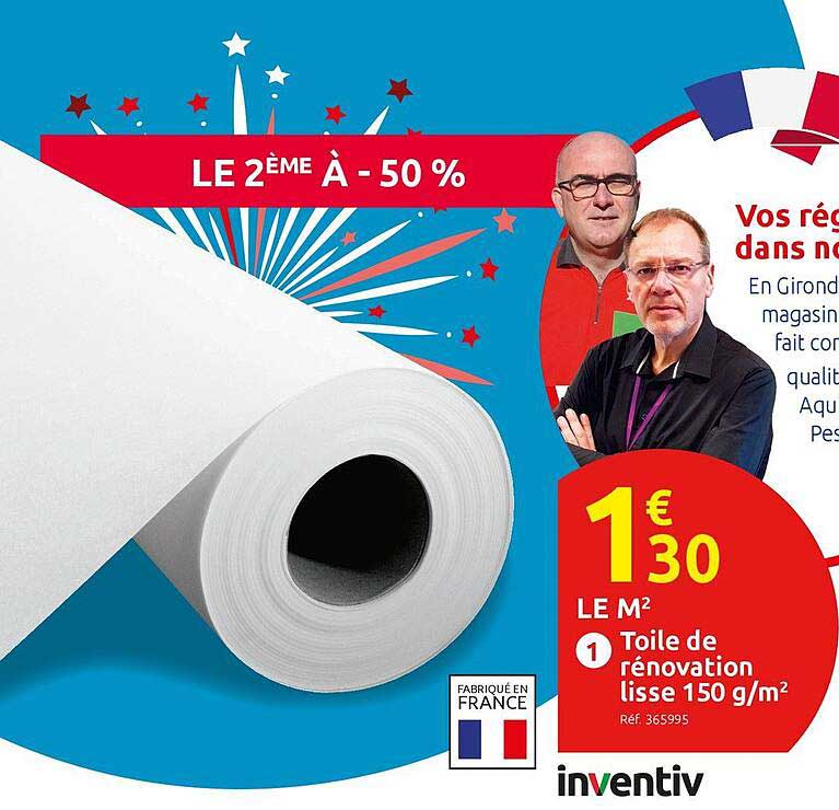 toile de rénovation lisse 150 g-m2 inventiv