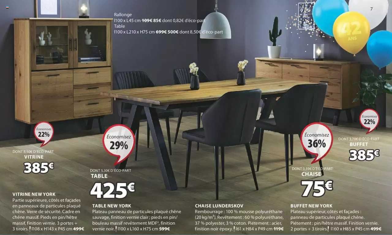 vitrine new york, table new york, chaise lunderskov, buffet new york