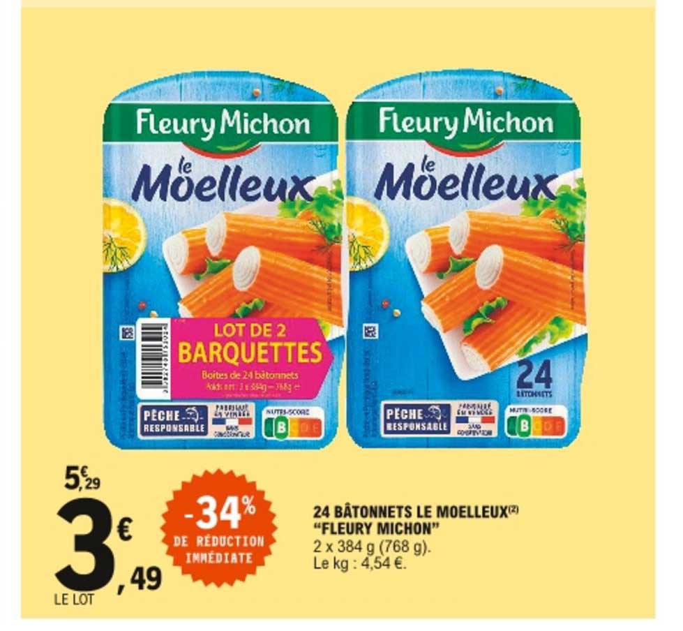 24 bâtonnets le moelleux fleury michon -34% de réduction immédiate