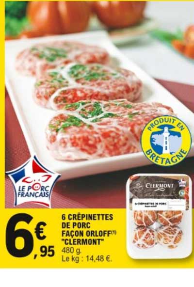 6 crêpinettes de porc façon orloff clermont