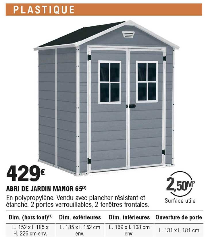 abri de jardin manor 65