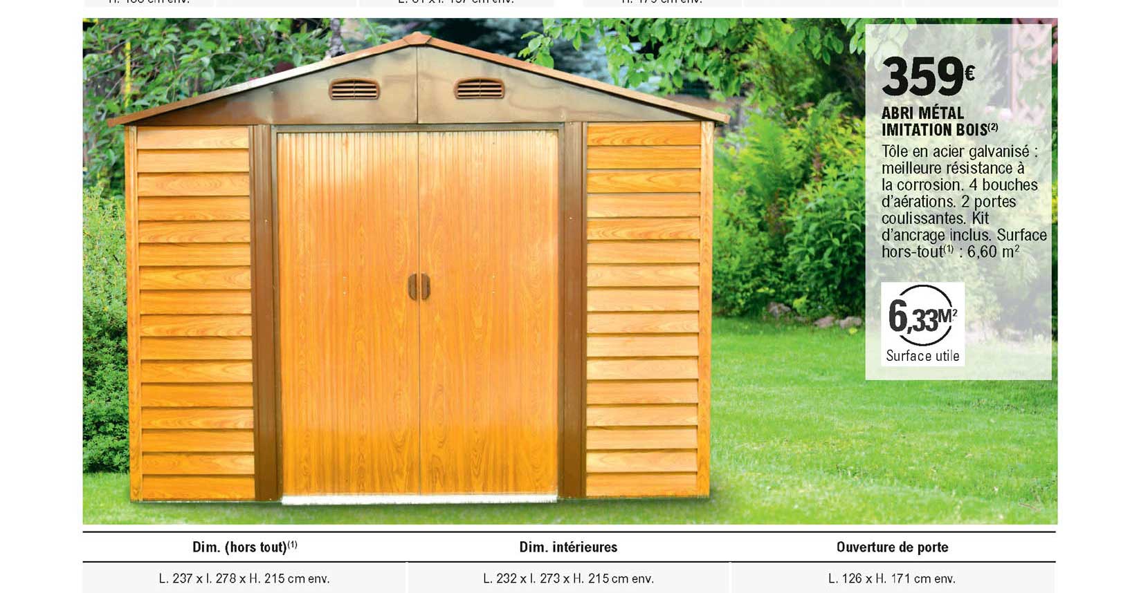 Abri Métal Imitation Bois