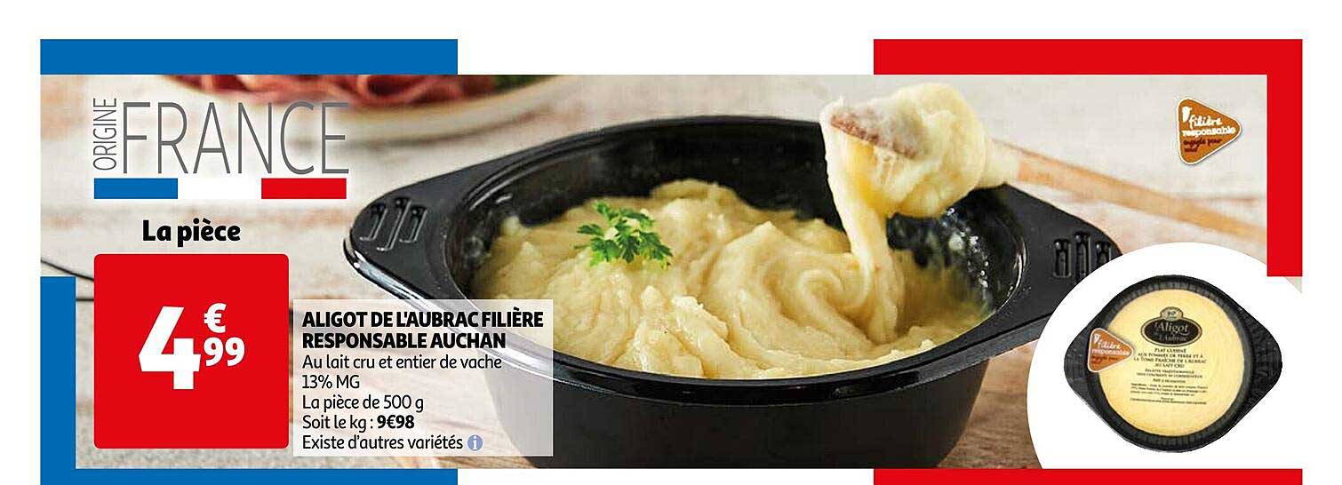 aligot de l'aubrac filière responsable auchan