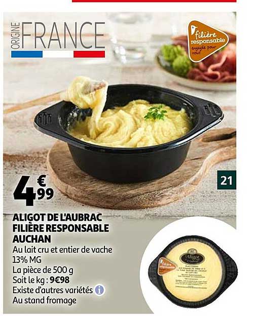 aligot de l'aubrac filière responsable auchan