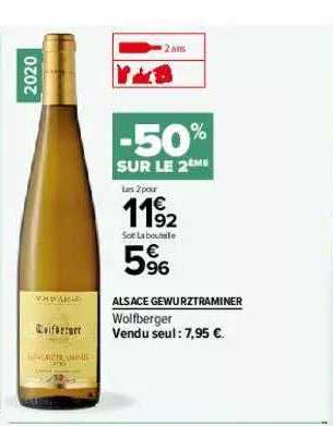 Alsace Gewurztramminer Wolfberger -50% Sur Le 2ème