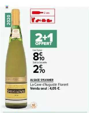 alsace sylvaner la cave d'augustin florent 2+1 offert