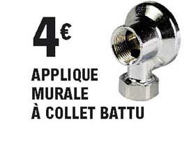 appplique murale à collet battu