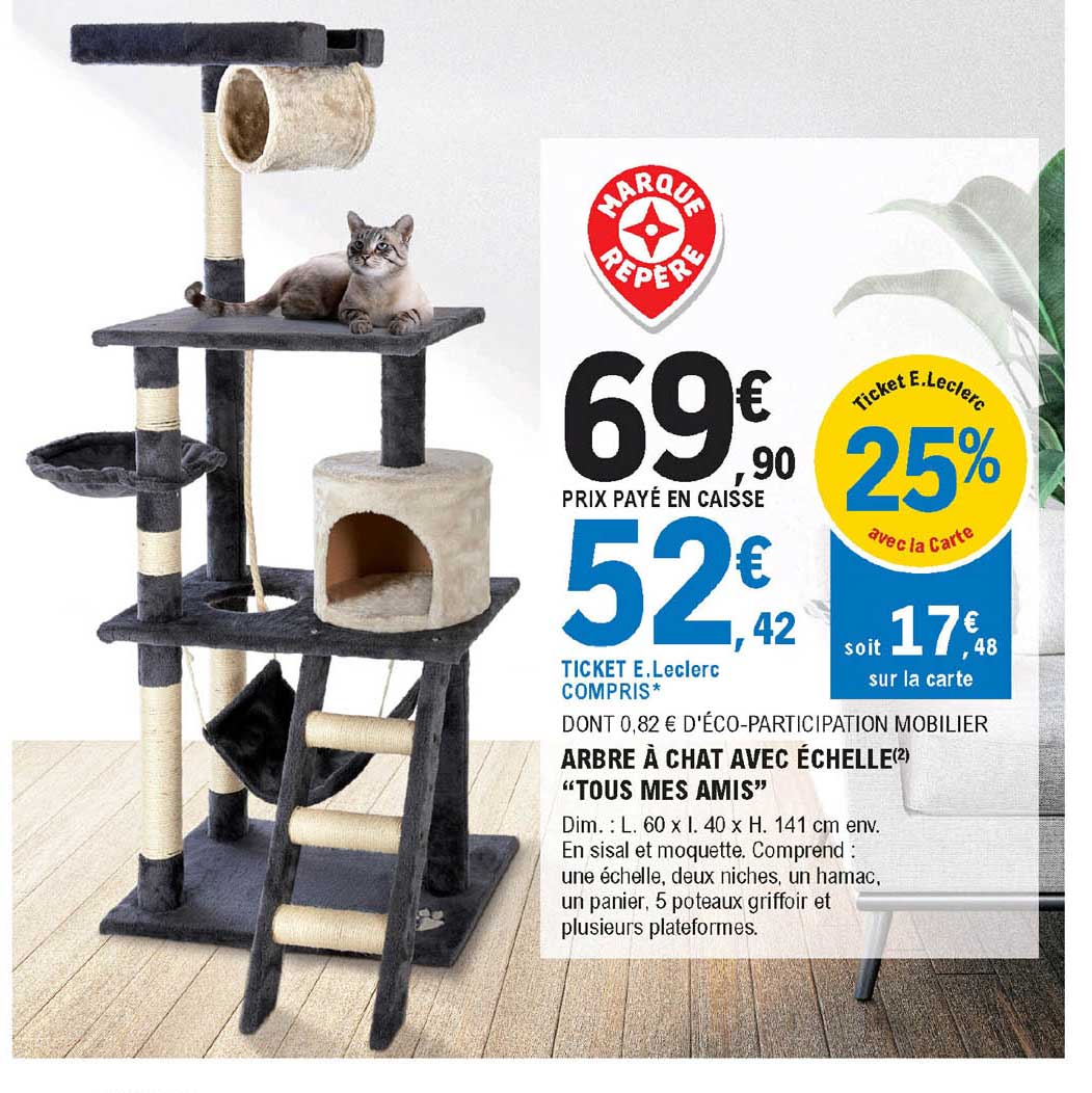 arbre à chat avec échelle "tous mes amis"